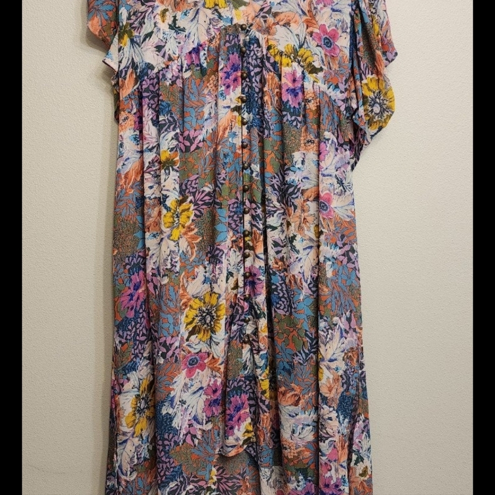 NEW Women's Anthropologie Valencia Dress Akemi + Kin Floral Midi Dress Size Larg - Picture 3 of 7